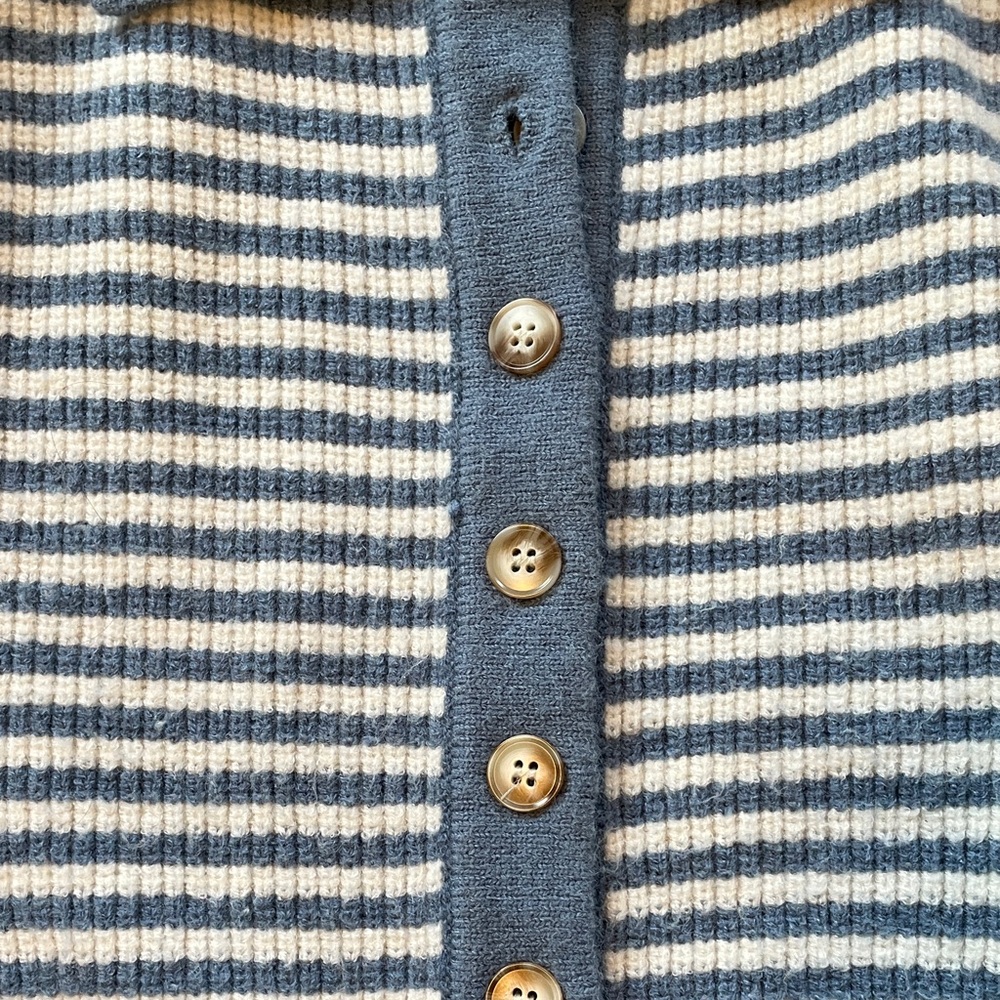 Marea by Liz Joy Coastal Striped Cardigan - Blue and Ivory XS - Picture 6 of 12